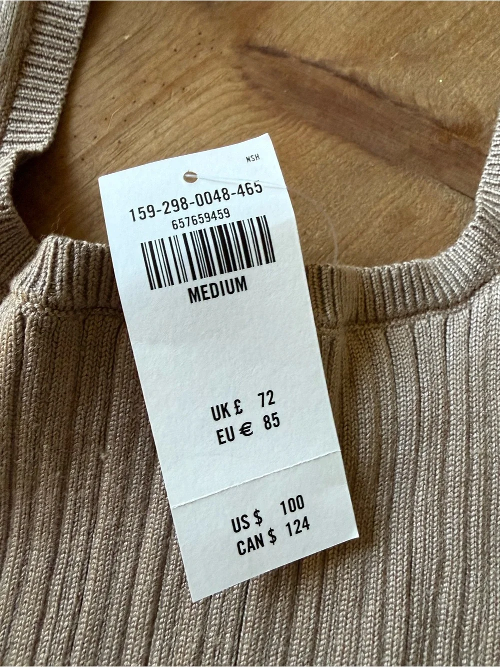 NWT Abercrombie & Fitch Ribbed Knit Midi Sweater Dress Taupe Beige Size Medium